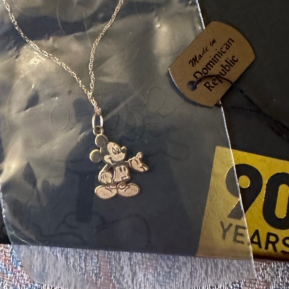 Disney Mickey Mouse Necklace 14K Gold Pendant 90 Years with Original Box and Tag - Picture 2 of 10